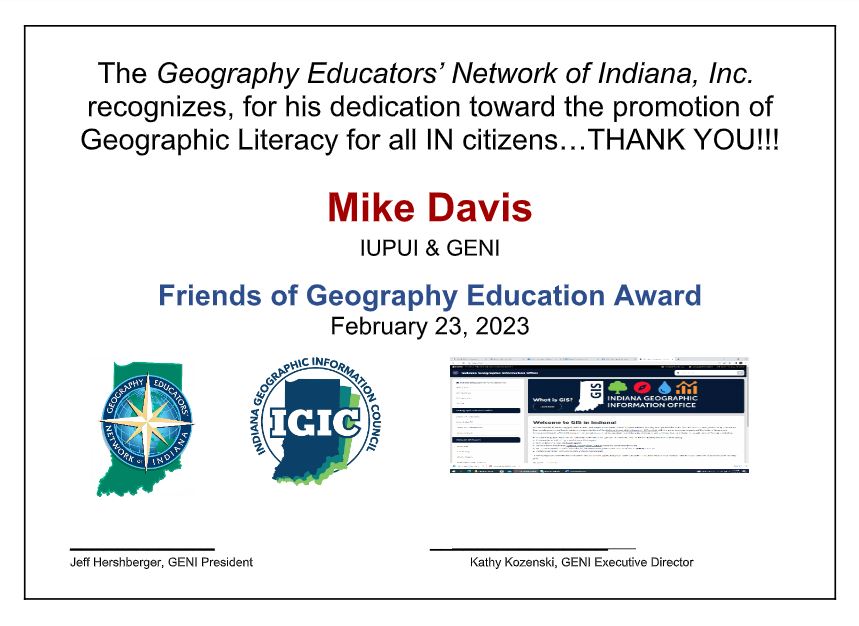 Mike Davis Friend of Geography Award